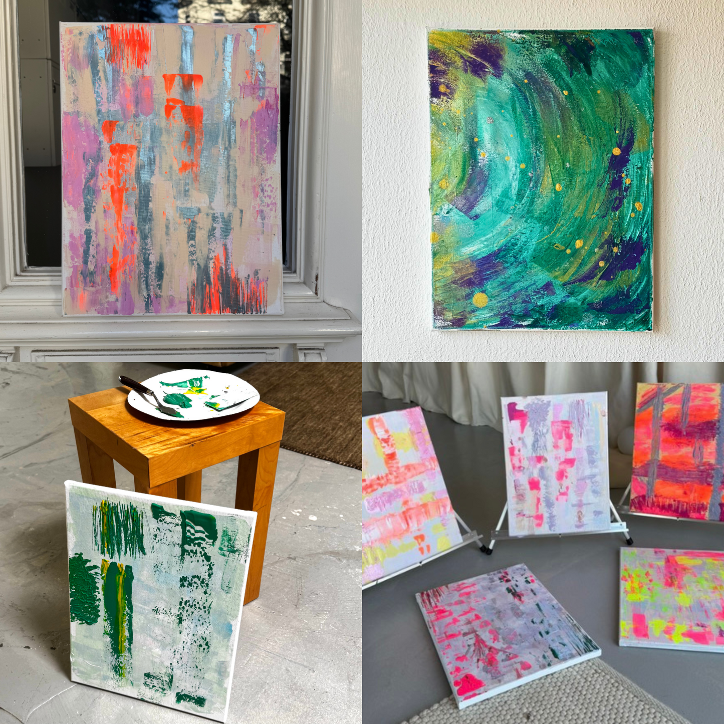 Yoga & Paint Event Endergebnisse der Teilnehmende Gemälde