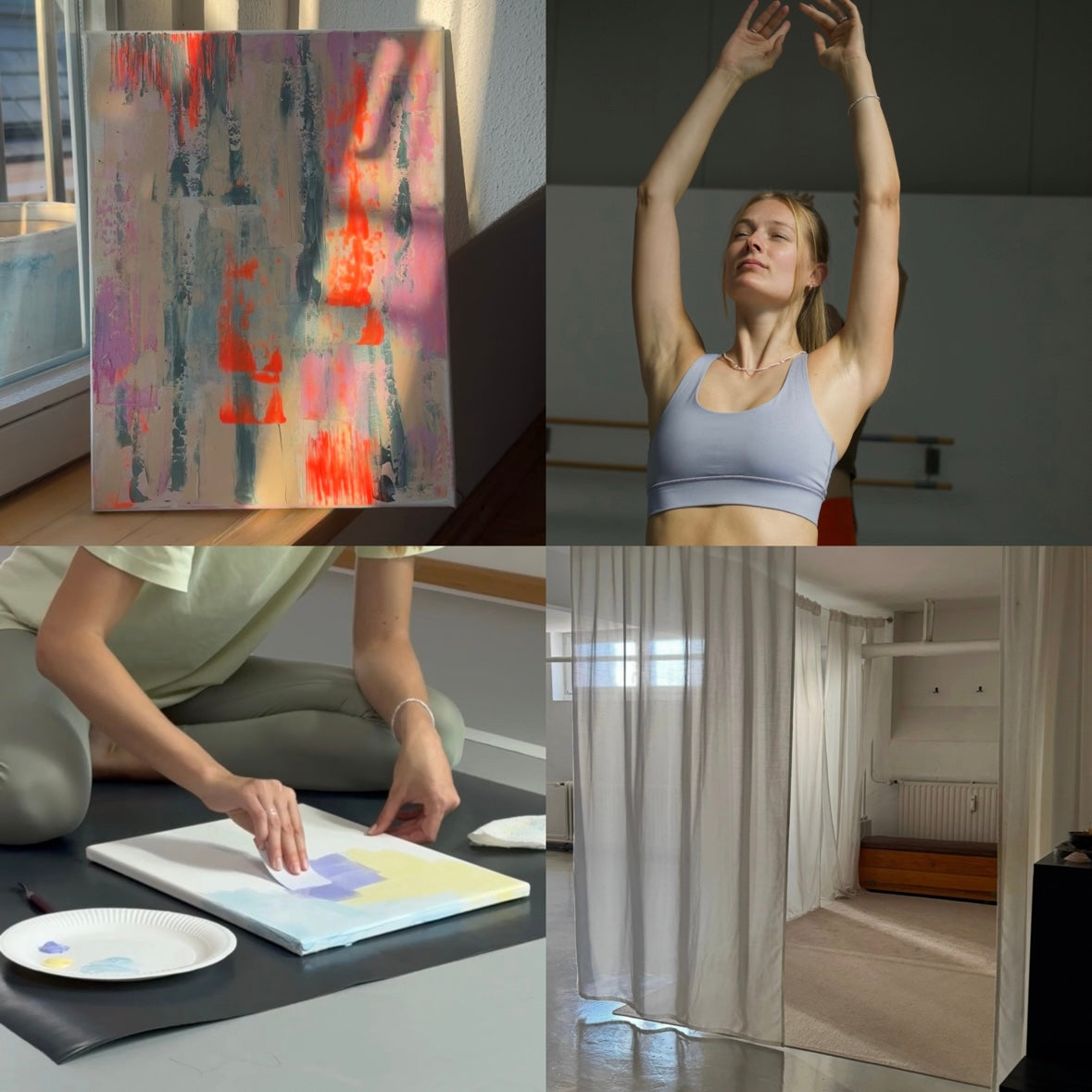 Kreativer Yoga Workshop Hamburg – Produktbild vier Kacheln